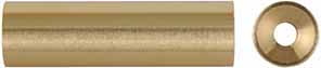 Ramrod tip, 7/16" diameter, brass, concave end, 8-32 thread, 1-1/2" long